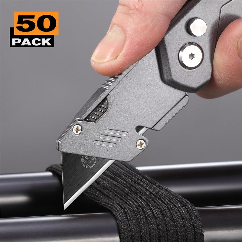 Meepo 50-Pack Utility Knife Blades, Blackened SK-2 Razor Blades for Box Cutter Utility Knife, Never Rust Design, Extra Durable - Image 4